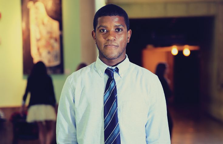 Man in Hallway Male student in hallway