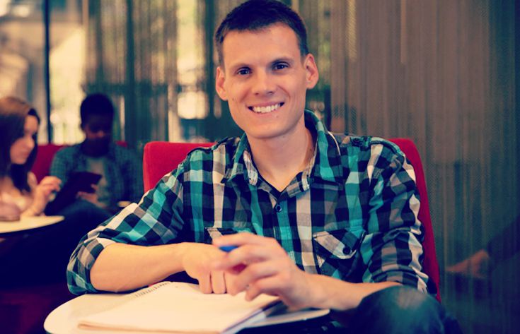 Man Seated in Library Man Seated In Library